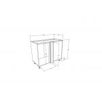 Corp Baza Colt Karo, Lemn Natural/Alb, 98 x 50 x 80 cm