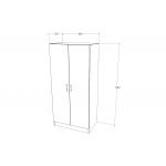 Dulap Remi, 2 Usi, Stejar Wotan, 80 x 51 x 170 cm