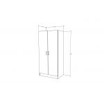 Dulap Remi, 2 Usi, cu polite, Stejar Bronz, 80 x 51 x 170 cm