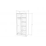 Dulap Remi, 2 Usi, cu polite, Stejar Bronz, 80 x 51 x 170 cm