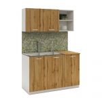 Set Bucatarie Ara, Stejar Wotan/Alb, L 120 cm
