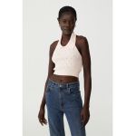 Top cu bretele halter crop