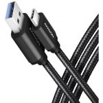 Cablu USB-C la USB-A, 1m, USB 3.2 Gen 1, 3A, impletit, negru