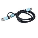 Cablu de date C31USBCACBL, USB-C - USB-C + USB-A, 1m, Black-Blue