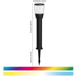 Stalp LED RGB extensie pentru iluminat exterior Connected Elpas Bollard, 3.6W, 400 lm, lumina alba si color (2700-5000K), IP65, 52x11cm, Negru