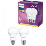 2 Becuri LED A60, EyeComfort, E27, 13W (100W), 1521 lm, lumina calda (2700K), mat