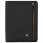 Amelie Women’s Zippered Padfolio with Tablet Pocket Black