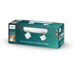 Spot LED Dublu myLiving Star, 2x4.5W, 1000 lm, lumina calda (2200-2700K), IP20, 24cm, Metal, Alb