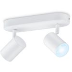 Spot LED RGB Imageo, Wi-Fi, Bluetooth, 2x4.9W, 690 lm, lumina alba si color (2700-6500K), IP20, Metal, Alb