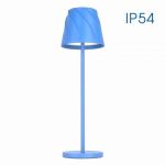 Veioza LED portabila ESTELLA Albastru, 3.7V, 3W, 230 lm, lumina neutra (4000K), dimabila 10-100%, Touch control, IP54, baterie Li- ion 2 *2000mAh reincarcabila prin cablu USB-1m