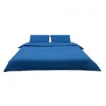 Lenjerie de pat pentru 2 persoane HR-3BED-BLU, bumbac, 3 piese, Albastru inchis