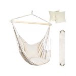 Hamac Engros Stil Brazilian Suspendat pentru Interior Exterior, Bumbac, Instalare Usoara, 130 x 100 cm