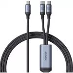 Cablu 2 în 1 speedy serie SA21-1T2 USB-C - USB-C / USB-C 1,5 m negru