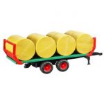 Bale transport trailer with 8 round ba