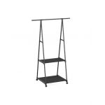 Cuier engros pentru haine cu suport, 55x42x160 cm, negru