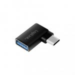 1x USB-C Male - 1x USB Female, 90 grade, negru