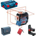 Bosch - GLL 3-80 C + BM 1 - Nivela laser cu linii, 30 m, +/-0.2 mm/m, 3 linii laser, fascicul rosu, proiectie 360 grade, suport perete, valiza speciala