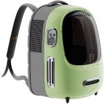 Rucsac de transport pentru animale de companie Breezy 2, sistem ventilare avansat, greutate maxima 8 kg, Verde