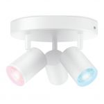 Spot LED RGB Imageo, Wi-Fi, Bluetooth, control vocal, 3xGU10, 3x5W, 1035 lm, lumina alba si color (2200-6500K), IP20, 12.3x21cm, Metal, Alb