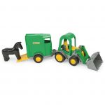 Tractor with a horse trailer