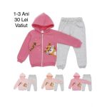 Compleu vatuit Engros pentru fete, 2 piese, cu model