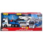 Zestaw policyjny Grand Volvo ciężarówka + helikopter 35 cm