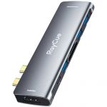 7w2 RayCue 2x USB-C cu Thunderbolt 3 + 3x USB-A 3.0 5Gbps + SD/TF 3.0 + HDMI 4K60Hz