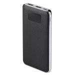 POWER BANK 10000MAH PIELE/CROM - NEGRU