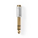 adaptor audio 6.35mm tata - 3.5mm mama, metal, argintiu, nedis