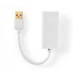 adaptor retea usb 2.0 usb-a tata - rj45 tata, 10/100 mbps, 0,2m, alb, nedis
