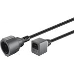 cablu de alimentare cu conector de siguranta 0.2m negru, goobay