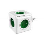 fisa in forma de cub, 5 prize schuko, verde, allocacoc