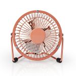 mini ventilator din metal nedis, diametru 10 cm, alimentat prin usb, roz vintage