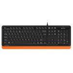 tastatura cu fir a4tech fk10, 104 taste, usb, portocaliu