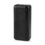 acumulator extern powerbank nedis, 30000mah, 1x usb-a, 1x usb-c, pd 20w, negru