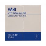 cablu de retea u/utp well, cat5e, 8 fire din cupru 0.49mm, rola 305m