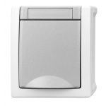 priza simpla schrack visio50 ev211001 aparent cu capac gri ip54 conexiune elastica