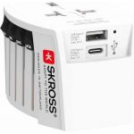 adaptor priza universal skross 1.302962, 1x usb-a, 1x usb-c