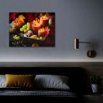 tablou led - lumanari si roade de toamna - 2 x aa, 40 x 30 cm