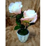 Aranjament floral decorativ engros 28 cm roz pal