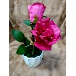 Aranjament floral ghiveci decorativ engros 28 cm roz închis