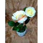 Aranjament ghiveci floral decorativa engros 28 cm crem