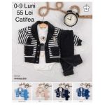 Compleu 3 piese Engros pentru bebelusi, din catifea, cu model