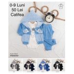 Compleu 3 piese Engros pentru bebelusi, din catifea, cu model