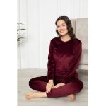 PIJAMA DAMA BAKI CATIFEA 2059 BORDO ENGROS