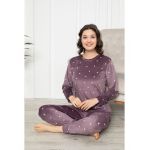 PIJAMA DAMA BAKI CATIFEA 2060 MOV ENGROS