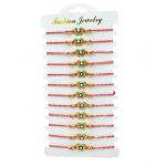Set 12 Bratari reglabile Martisor, Fluturas cu Talisman Norocos, model 2024, en-gros