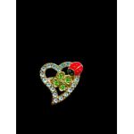 Set 12 Brose mici 3.5cm, Inimioara cu Buburuza si Trifoi, model 2024, en-gros