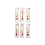 Set 24 de Bratari Martisor, Ghiocel Norocos, snur rosu elastic, model 2024, en-gros