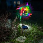 mini - turbina eoliana solara led - color, detasabila - aluminiu, plastic - 75 x 23 x 23 cm